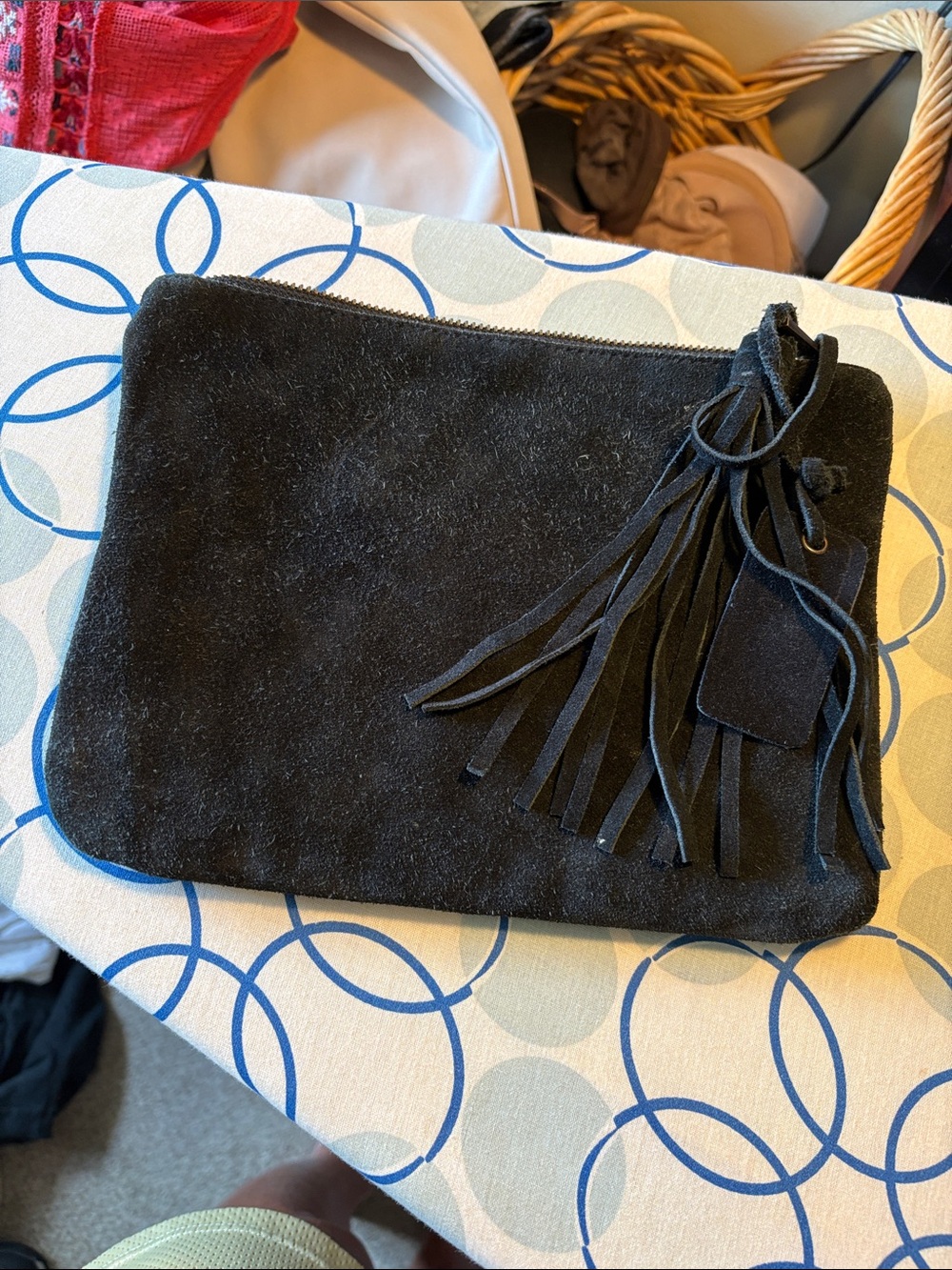 Target Black Suede Tassel Wristlet Clutch